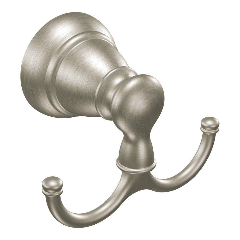 Details about   Banbury Double Robe Hook in Spot Resist Brushed Nickel by MOEN 