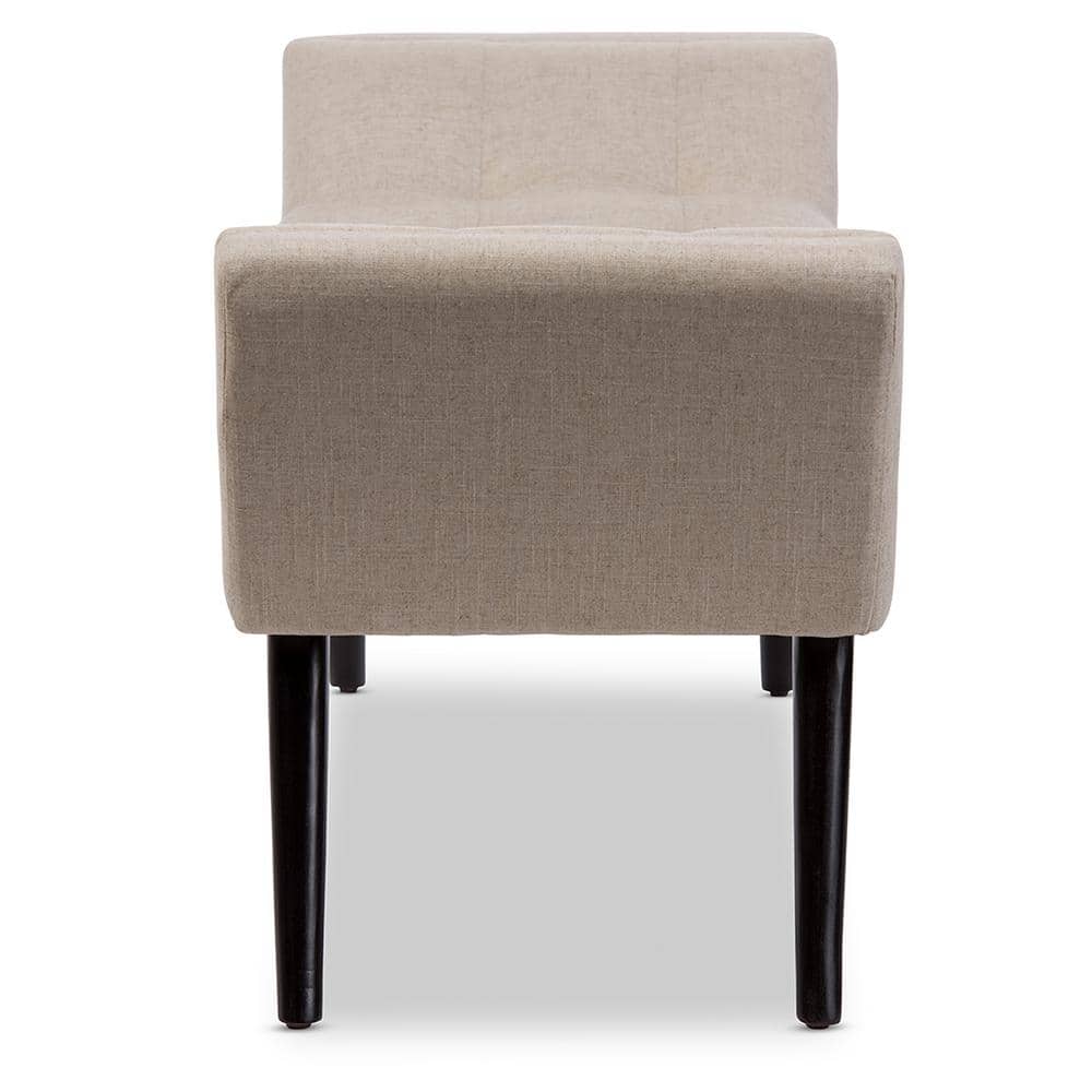 Tamblin Retro Beige Linen Tufted Mid-Century 50" Bench