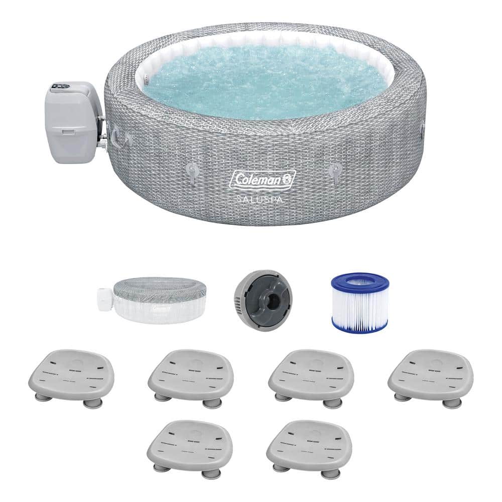 Sicily 7-Person 180-Jet Round Inflatable Hot Tub with Pool and Spa Seat (6-