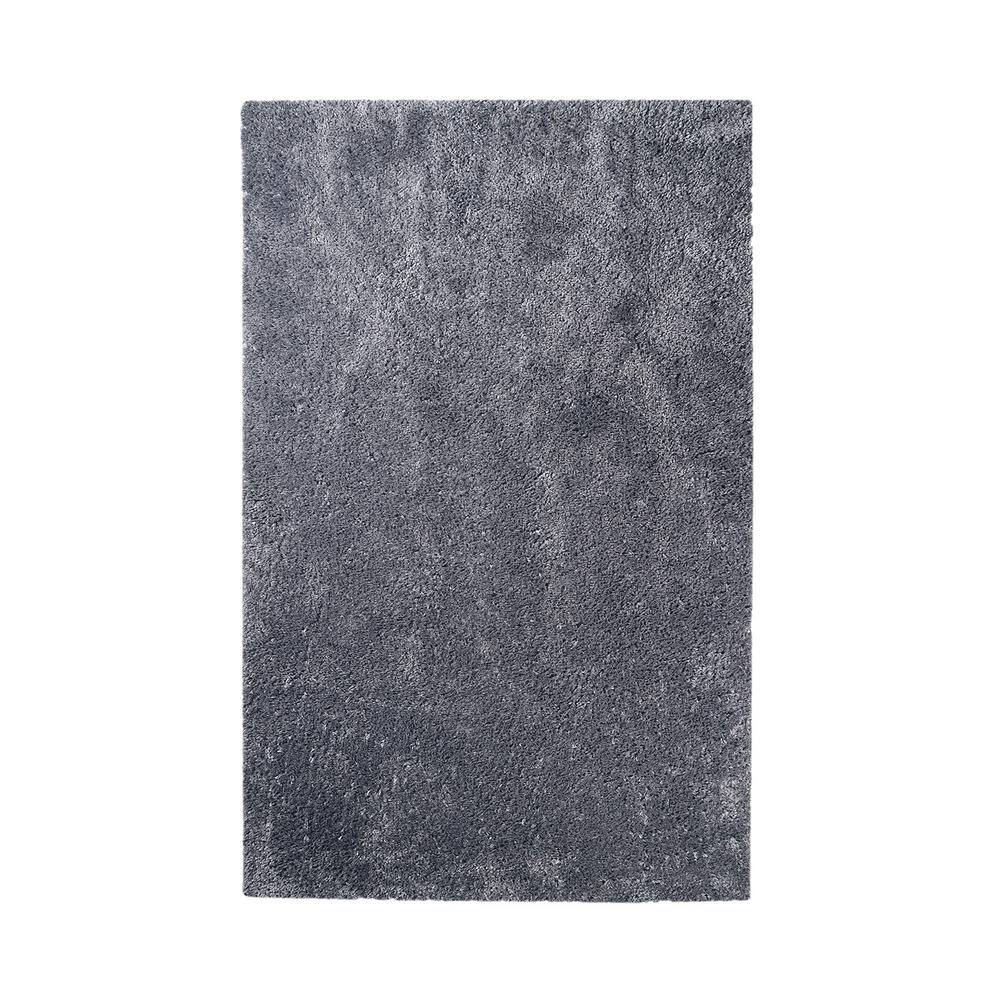 SUPERIOR Berlin Grey 4 ft. x 6 ft. Solid Plush Shag Indoor Area Rug ...