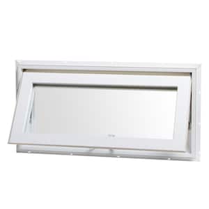 32 in. x 16 in. Awning Vinyl Insulated Window with Screen - White