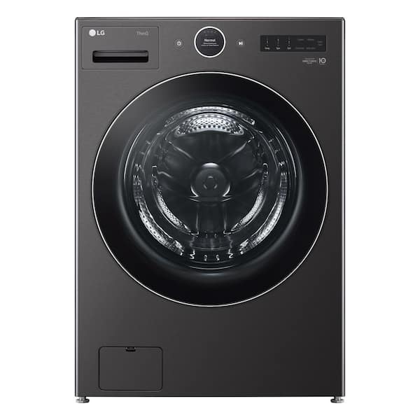 5.0 cu. ft. Stackable Smart Front Load Washer in Black Steel with ezDispense, AI Digital Dial, Steam and TurboWash360