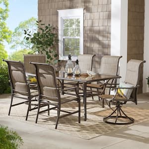 Brown Cast Aluminum Furniture Dining Chairs for Dining Table Sophia & William Patio Outdoor Dining Chairs Set of 2 350 lbs Load Capacity 