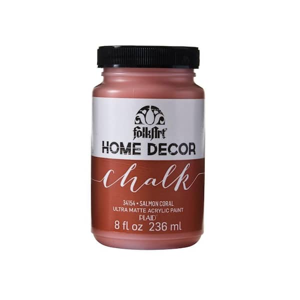 FolkArt Home Decor 8 oz. Salmon Coral Ultra-Matte Chalk Finish Paint