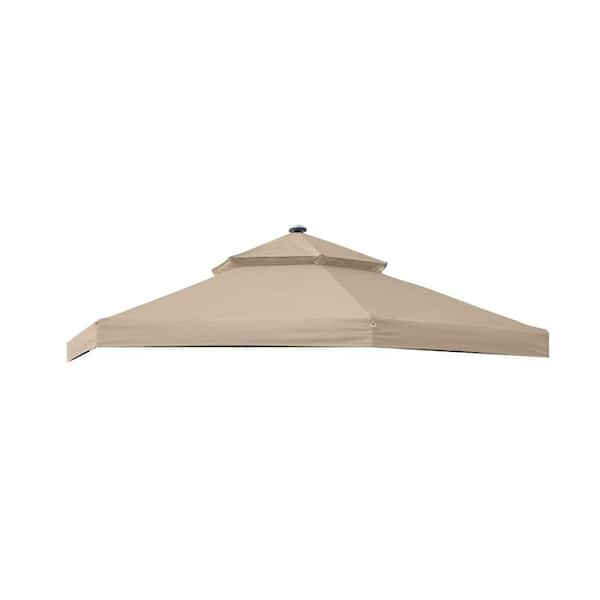Standard 350 Beige Replacement Canopy for 10 ft. x 10 ft. Solar Hexagon Gazebo