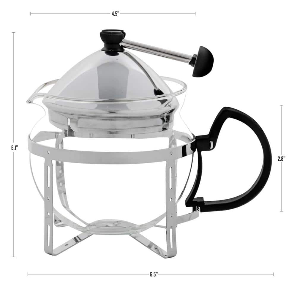 17oz Clear Glass Teapot with Stainless Steel Infuser