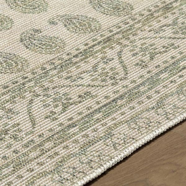 Nabela Noor Home Alo Medium Green Traditional 6 ft. x 9 ft. Machine Woven Area Rug