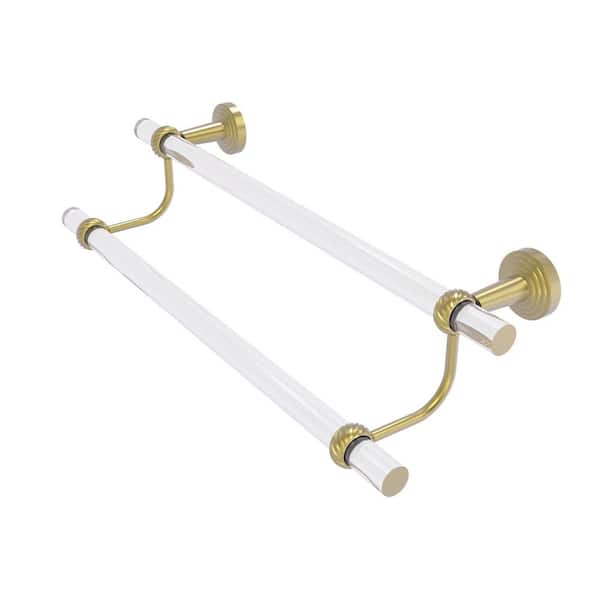 Allied Brass Pacific Beach Collection 24 in. Wall Mounted Double Towel Bar with Twisted Accents in Satin Brass