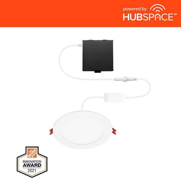 Commercial Electric 4 in. Smart CCT Selectable Ultra Slim Integrated LED Recessed Light Kit Powered by Hubspace