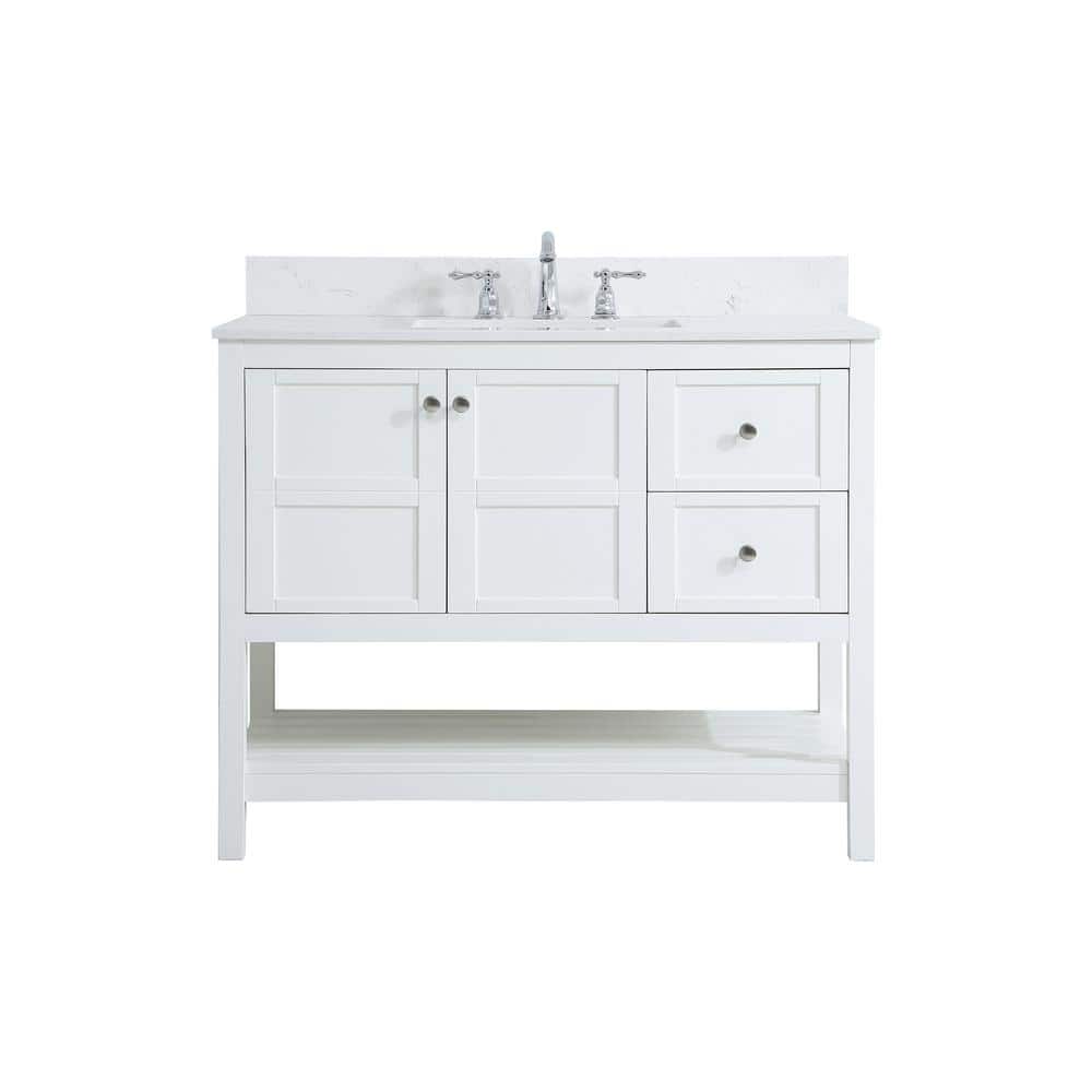 Simply Living 42 in. W x 22 in. D x 34 in. H Bath Vanity in White with Cala