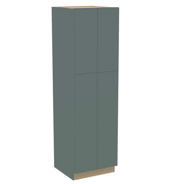 Hargrove 24 in. W x 21 in. D x 84 in. H Assembled Plywood Vanity Linen Bath Cabinet in Verdant Green with Soft Close