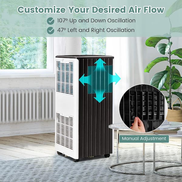 5,200 BTU Portable Air Conditioner Cools 250 Sq. Ft. with Dehumidifier and Sleep Modein White