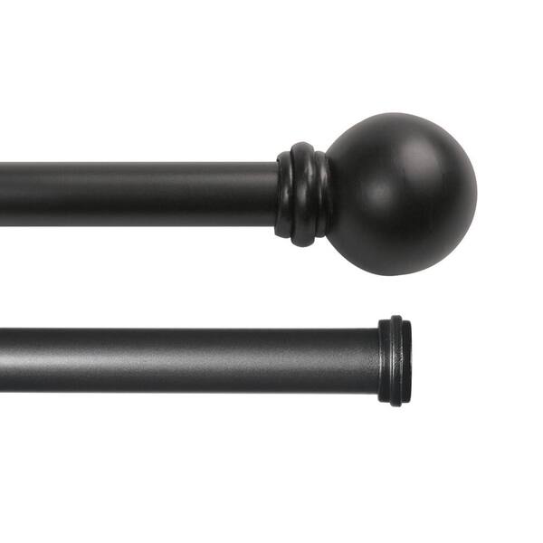 86 In Double Curtain Rod, Home Depot Curtain Rods Black