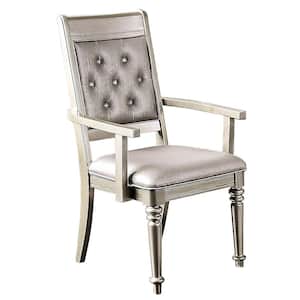 Xandra Champagne Transitional Style Arm Chair
