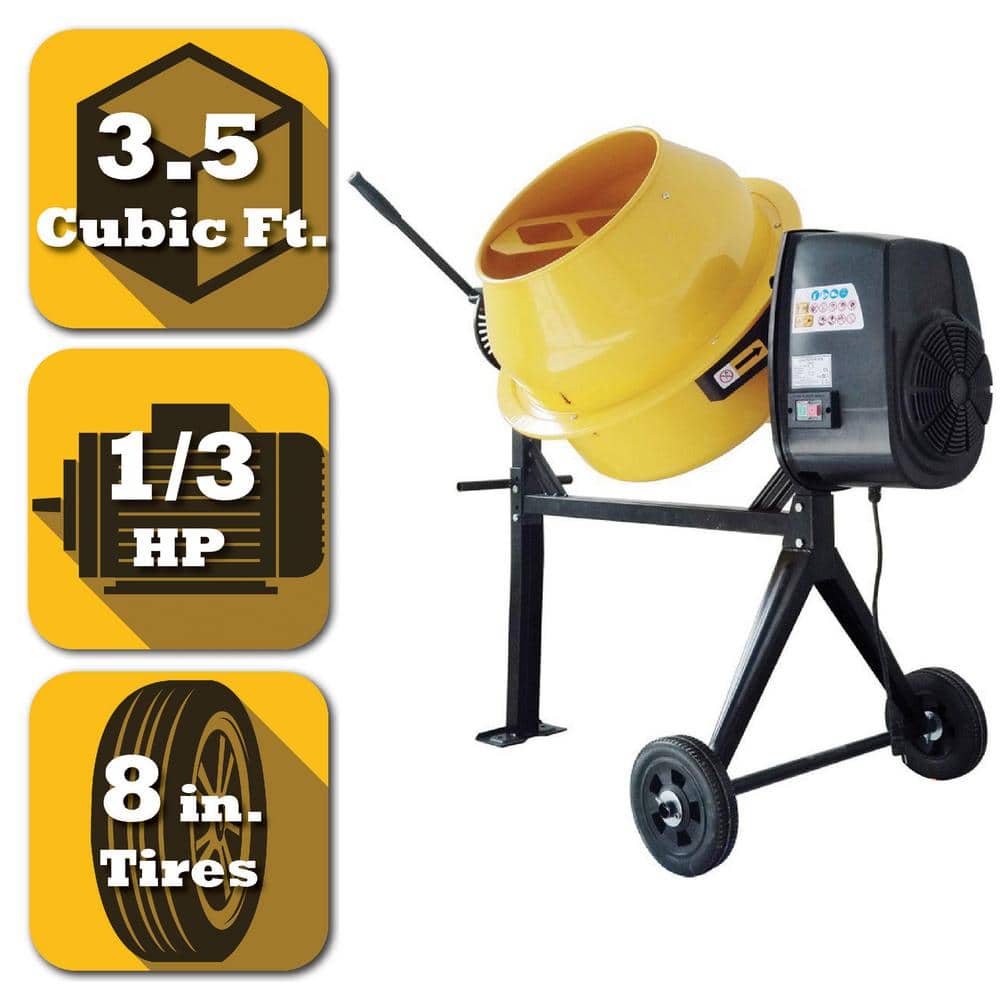 Pro Series 3 5 Cu Ft 1 3 Hp Contractor Duty Cement And Concrete Mixer Cme35 The Home Depot