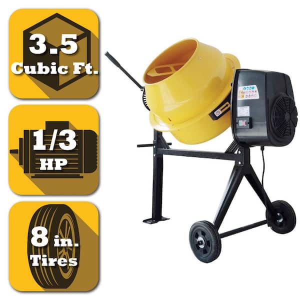 PRO-SERIES 3.5 cu. ft. 1/3 HP Contractor Duty Cement and Concrete Mixer