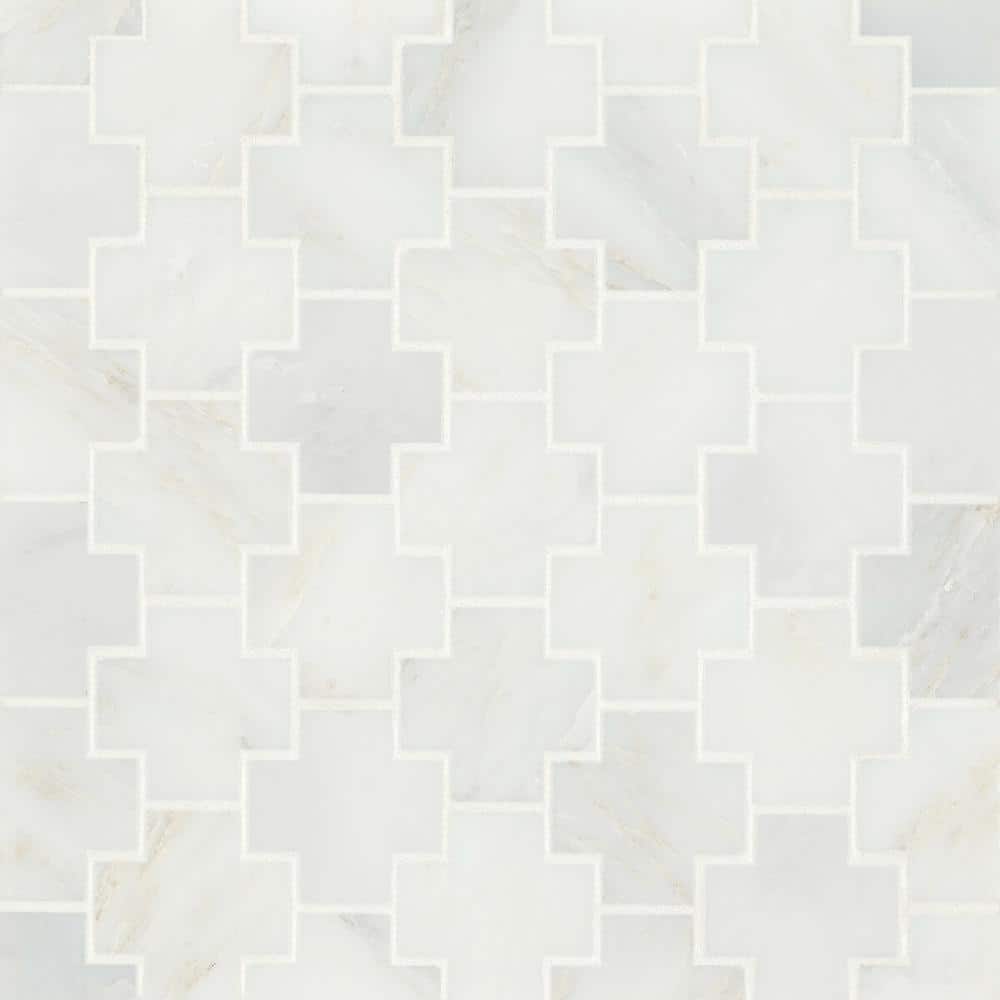 Sample-Monet 4 in. x 5 in. Honed Oriental White Marble Mosaic Subway Tile price history on PriceWatchPro