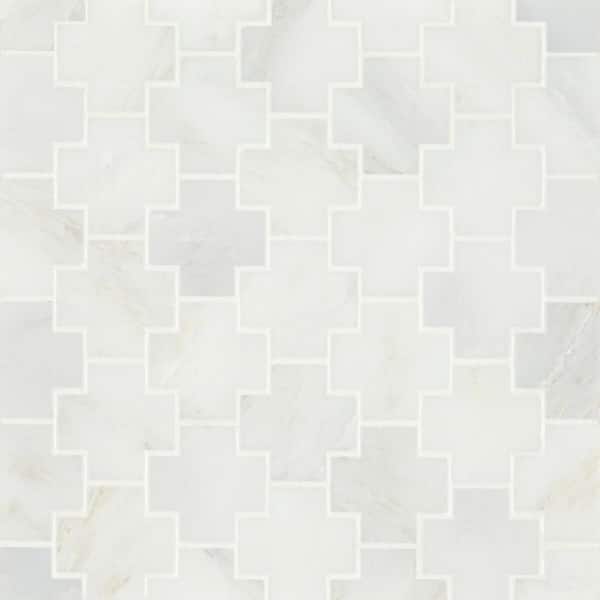 Monet 2 in. x 2 in. Honed Oriental White Marble Mosaic Tile (4.58 sq. ft./Case)