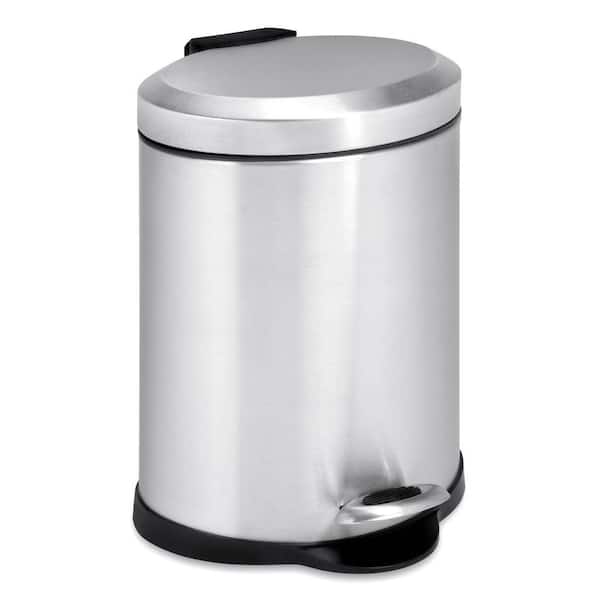 Honey-Can-Do 1 Gal. Stainless Steel Oval Step-On Touchless Trash Can
