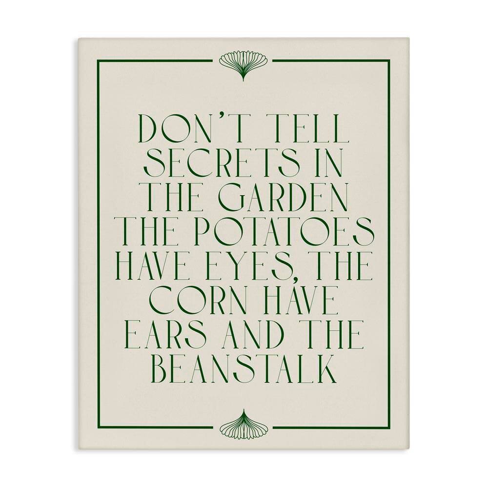 Funny Gardener Secrets by Daphne Polselli Unframed Typography Graphic Art Print 30 in. x 24 in. price history on PriceWatchPro