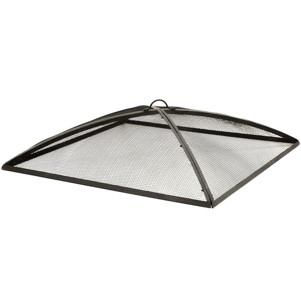 40 in. Square Steel Mesh Fire Pit Spark Screen-Black