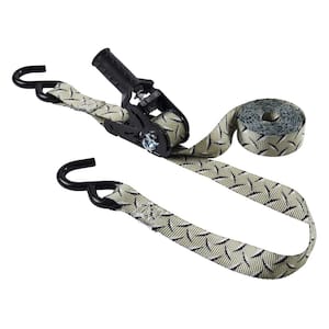 1 in. x 12 ft. 500 lbs. Diamond Plate Ratchet Tie Down Strap