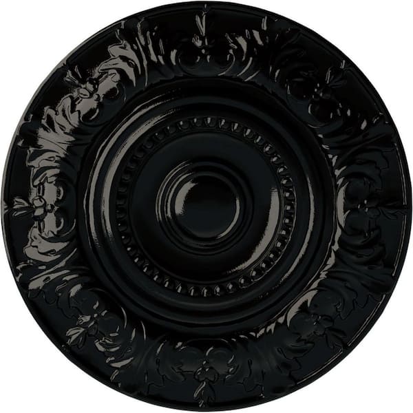 Ekena Millwork 20-7/8 in. x 1-1/4 in. Biddix Urethane Ceiling Medallion (Fits Canopies upto 7-1/2 in.), Black Pearl
