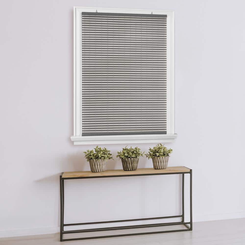 Cordless Charcoal & Silver Vinyl Outdoor Roll-Up Shade, 72" L x 30" W