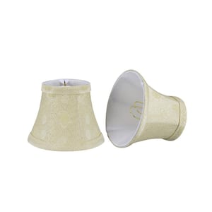 5 in. x 4 in. Butter Creme and Pumpkin Leaf Design Bell Lamp Shade (2-Pack)