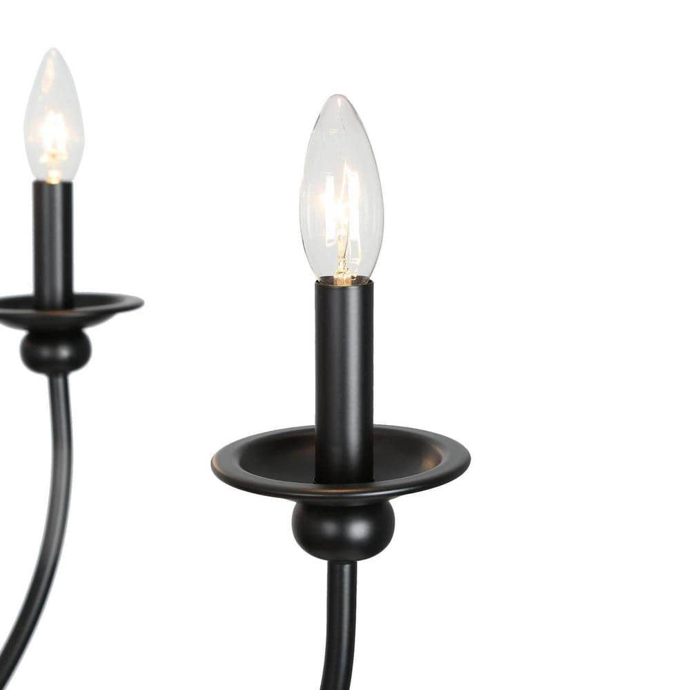 Elegant Black 9-Light 2-Tier Candle Chandelier