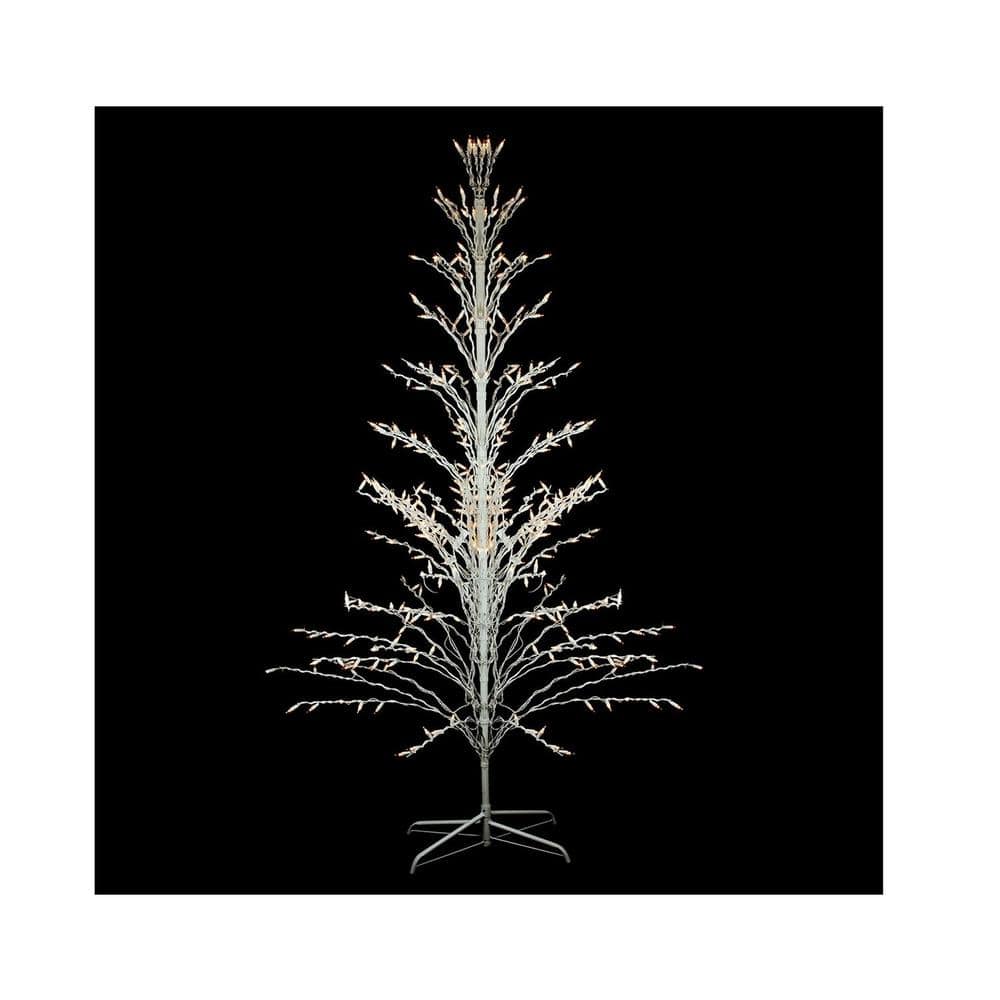 Northlight 6 ft. White Lighted Christmas Cascade Twig Tree Outdoor Yard