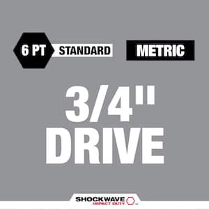 SHOCKWAVE 3/4 in. Drive Metric 6 Point Impact Socket Set (8-Piece)