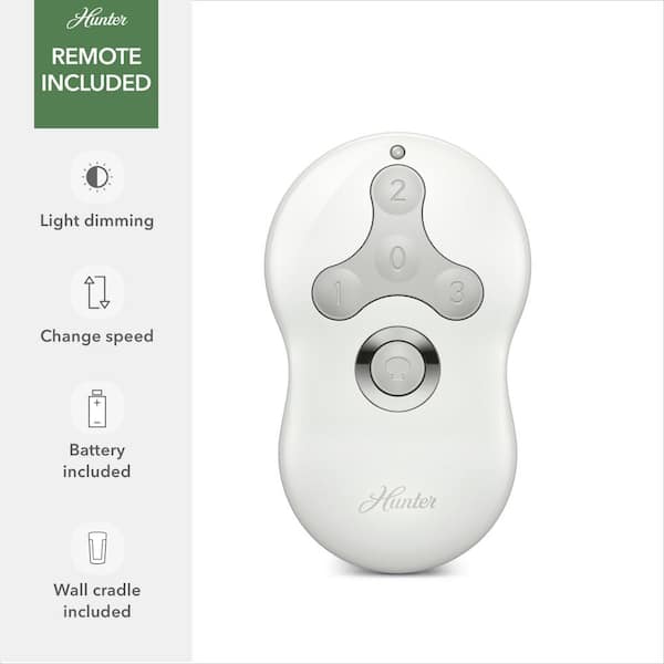 Depot Home Brushed - Fan The Universal Nickel Ceiling 59245 Hunter Remote with Dempsey Indoor LED 44 in.