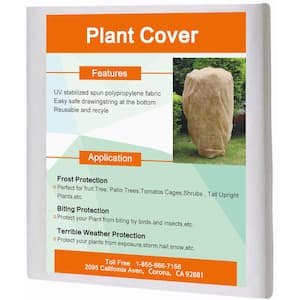 Plant Cover -0.9oz H40 xW60 Shrub Cover, Winter Tree Cover for Season Extension&Frost Protection, Jute Color