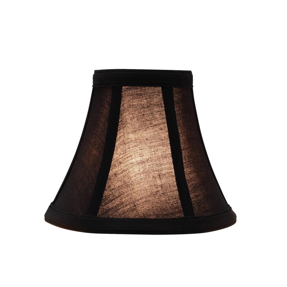 Set of 6 Black Cotton Bell Lamp Shades