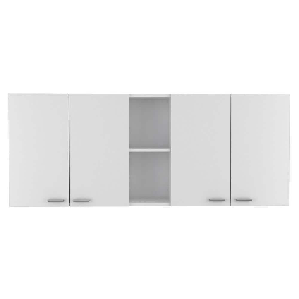 59 in. W x 12.4 in. D x 23.6 in. H White Ready to Assemble Wall Mounted Upp