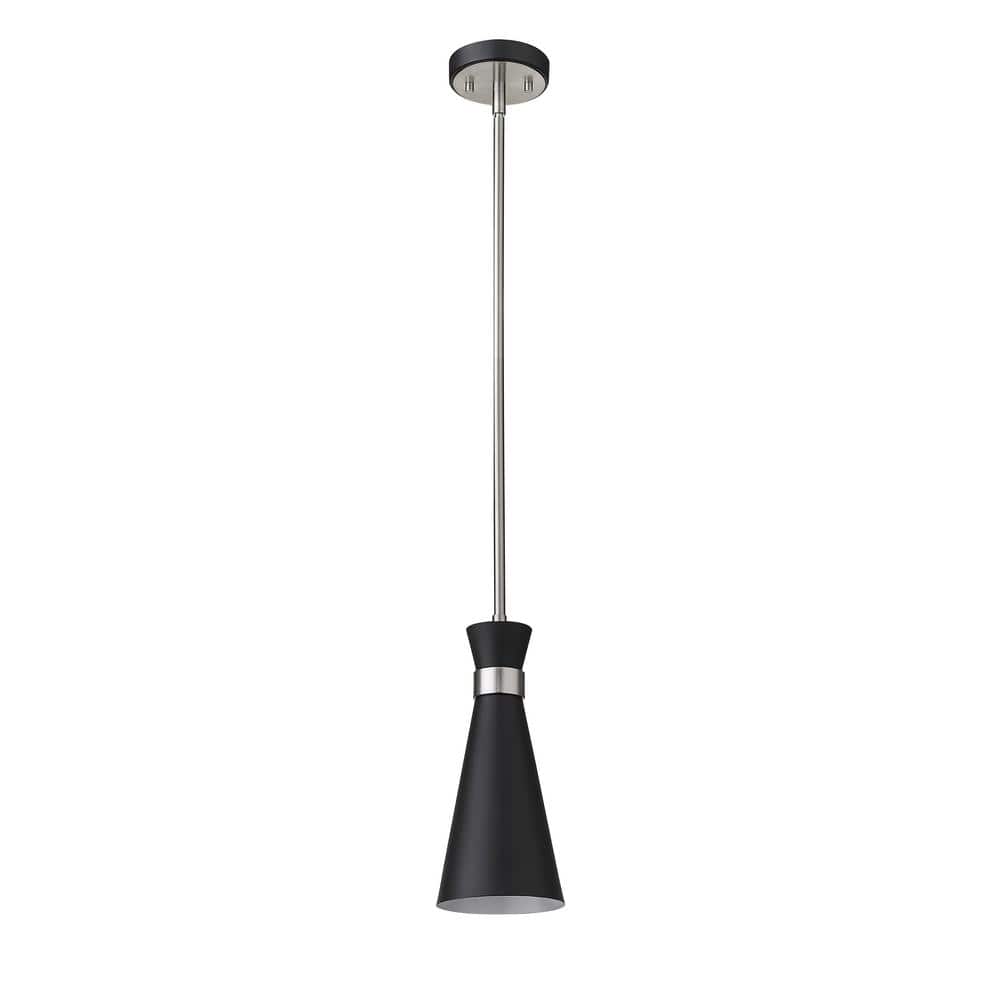 Soriano Hourglass Mini Pendant in Matte Black & Brushed Nickel