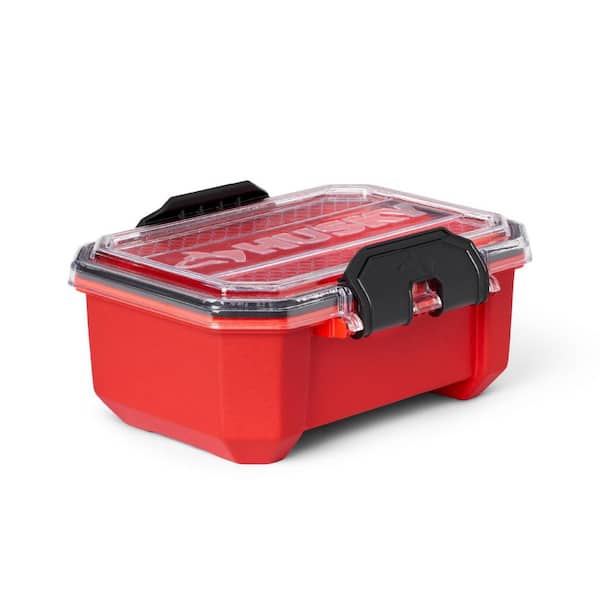 0.8 Gal. Professional Duty Waterproof Storage Container with Hinged Lid in Red