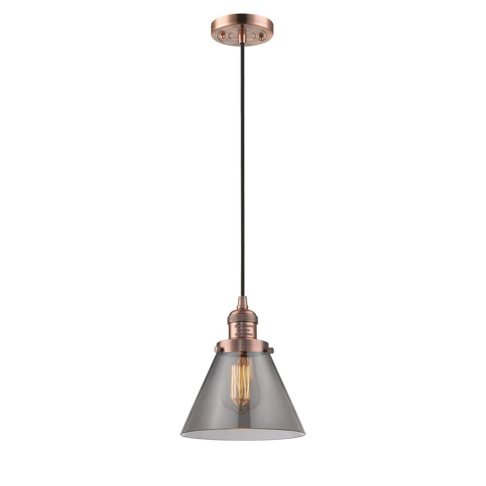 Innovations Cone 60 Watt 1 Light Antique Copper Shaded Mini Pendant   Antique Copper Innovations Pendant Lights 201c Ac G43 64 1000 