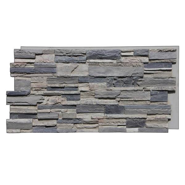 Superior Building Supplies Faux Tennessee 24 in. x 48 in. x 1-1/4 in. Stack Stone Panel Cliff Grey