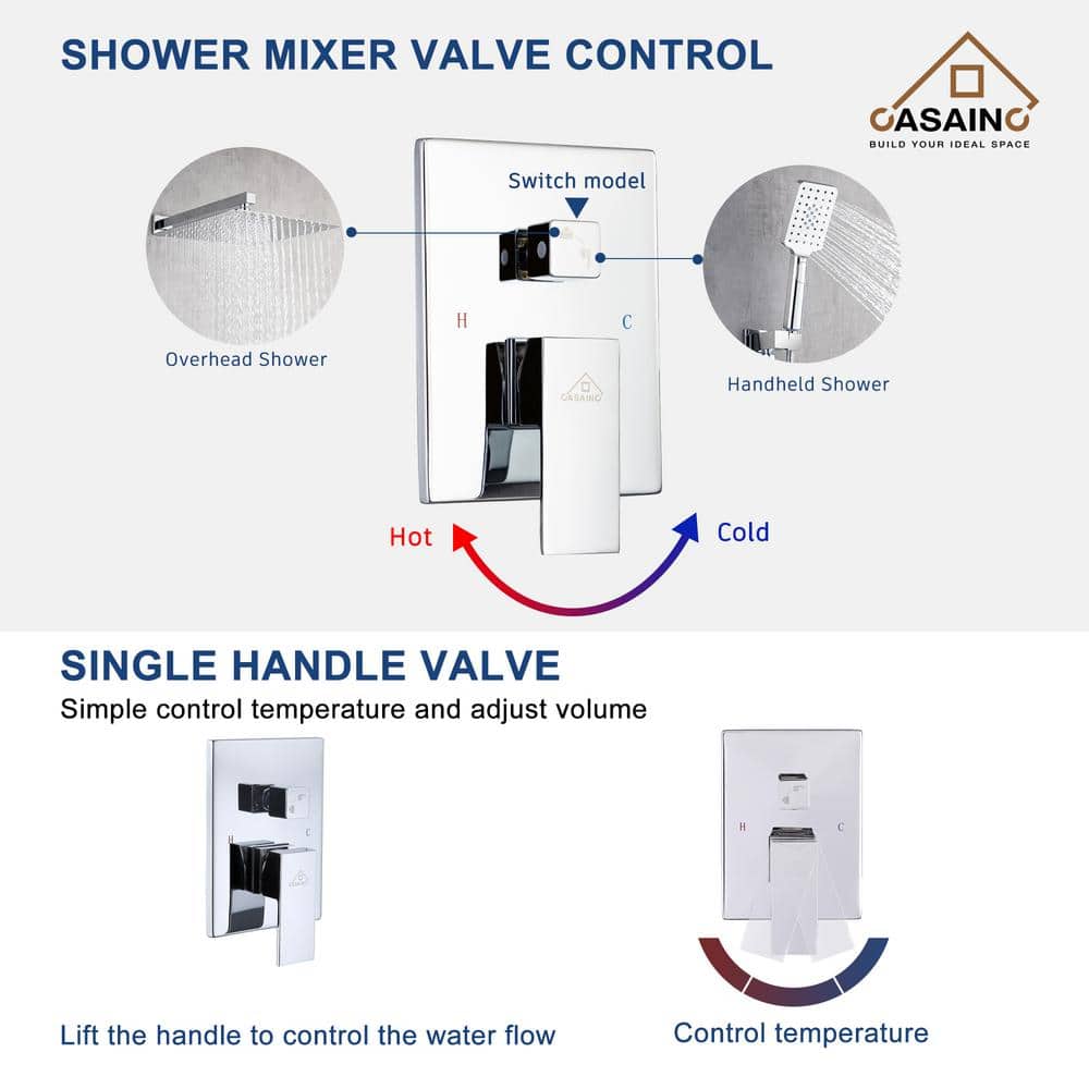 Chrome Dual Function Rainfall and Handheld Shower System