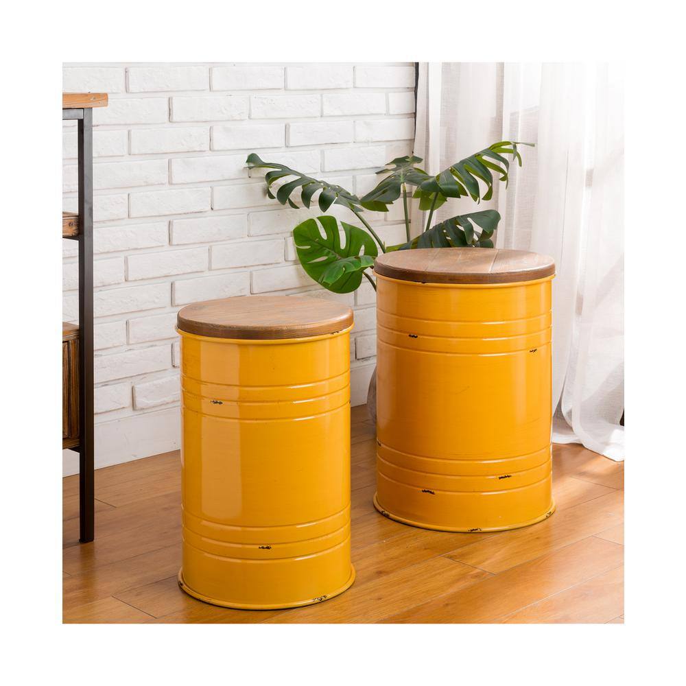 Hunter Green Galvanized Steel Multi-Use Storage Accent Table/Stool Set