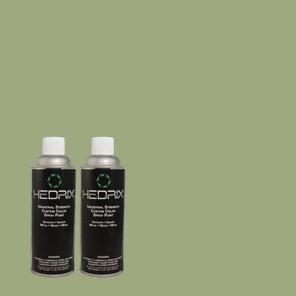 Hedrix 11 oz. Match of 813 Celery Green Semi-Gloss Custom Spray Paint (2-Pack)
