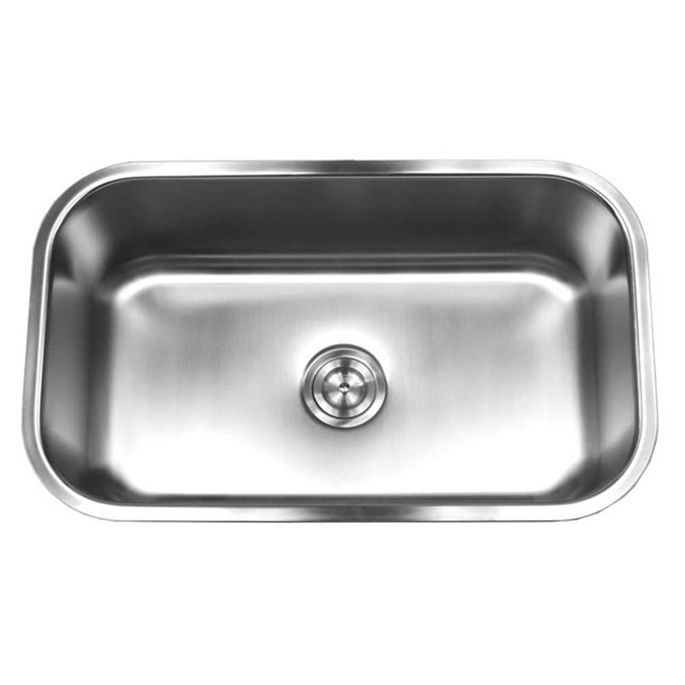 Kingsman Hardware Undermount 18-Gauge Stainless Steel 30 in. x 18-1/8 in. x  10 in. Deep Single Bowl Kitchen Sink with Brushed Finish 18-960 The Home  Depot