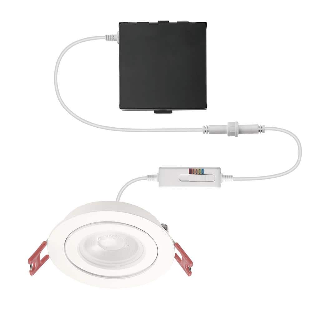 Ultra Spot Integrated LED 3 in Round Adj Color Temp Canless Recessed Light 