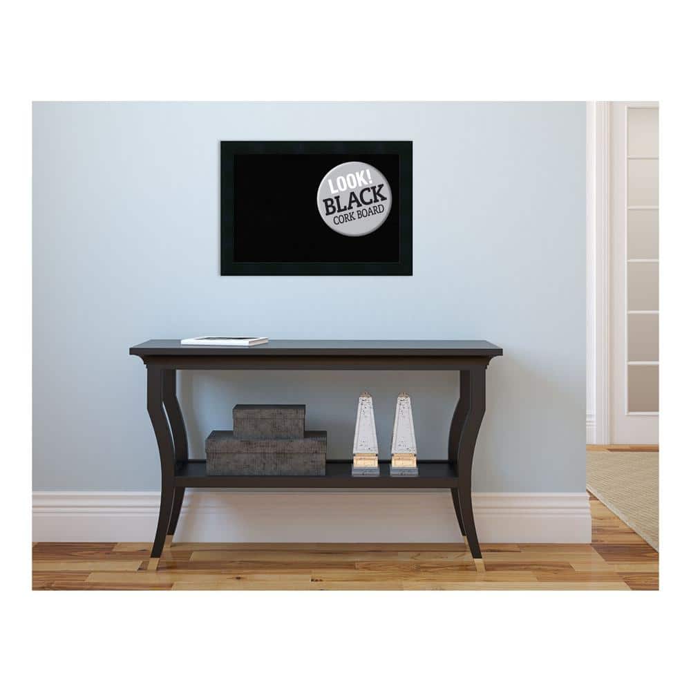 Mezzanotte Black Framed Cork Bulletin Board 22.84" x 17.26"