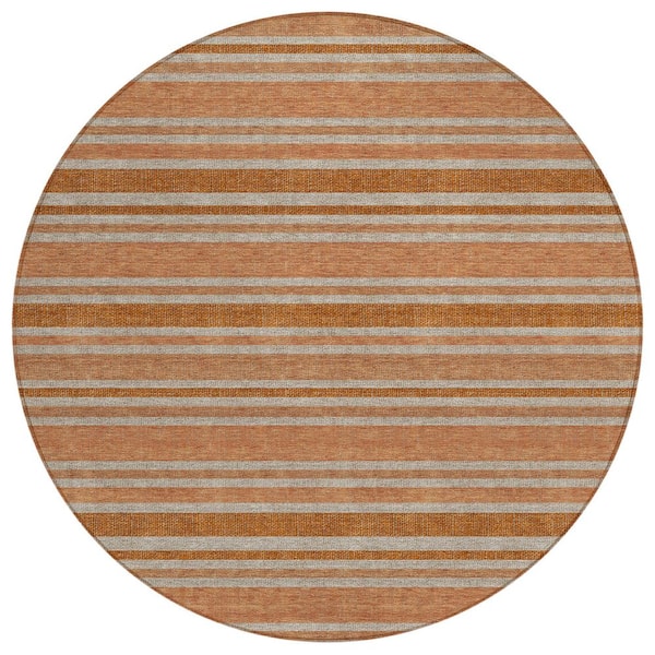Addison Rugs Chantille ACN531 Paprika 8 ft. x 8 ft. Round Machine Washable Indoor/Outdoor Geometric Area Rug