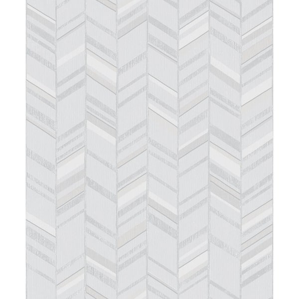 Unbranded Silver and Grey Special FX Glitter Chevron Wallpaper