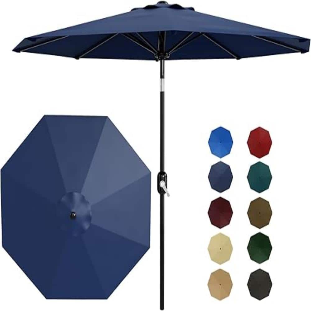 10ft Patio Table Umbrella with Crank Lift & Push Button Tilt, 8 Heavy Duty Ribs, Waterproof UV Protected for Pool Deck price history on PriceWatchPro
