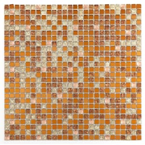 Artistic Jewels Bronze Pink and Gold 12 in. x 12 in. Square Glass Mosaic Wall Tile (4 Sq. Ft./Case)